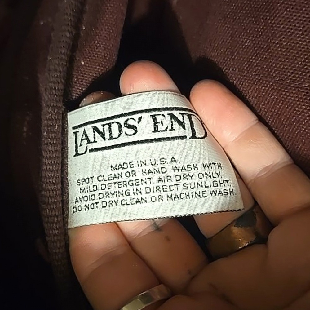 VTG Lands End Briefcase Maroon Canvas Leather Patch DLC Monogram MADE IN USA GUC - Picture 6 of 11